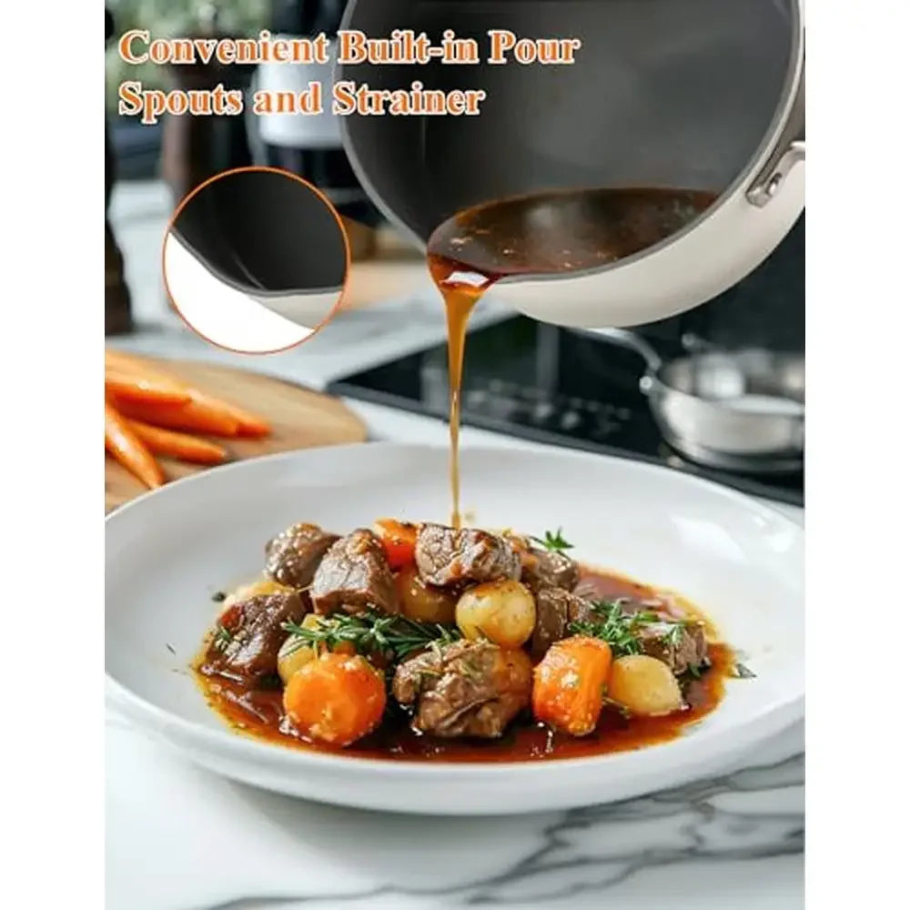 XMSJ Nonstick Ceramic Induction Cookware Set With Lids PFOA Free