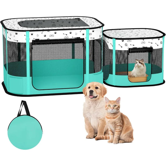 Hign-concerned Cat Playpen 8-Rod Reinforced Foldable Indoor