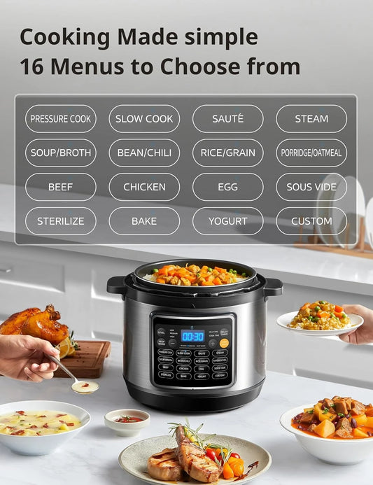 Hign Concerned 16 In 1 Electric Pressure Cooker MultiCooker